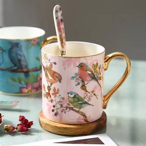 Floral Bone China Mug Set