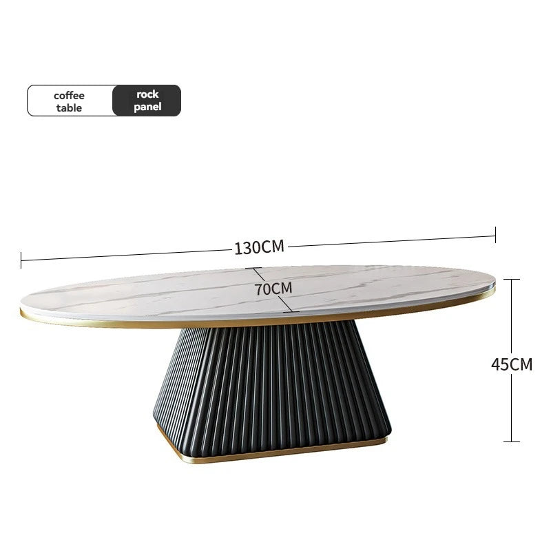 Oval Stone Coffee Table