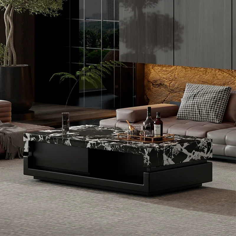 Marble Finish Storage Table