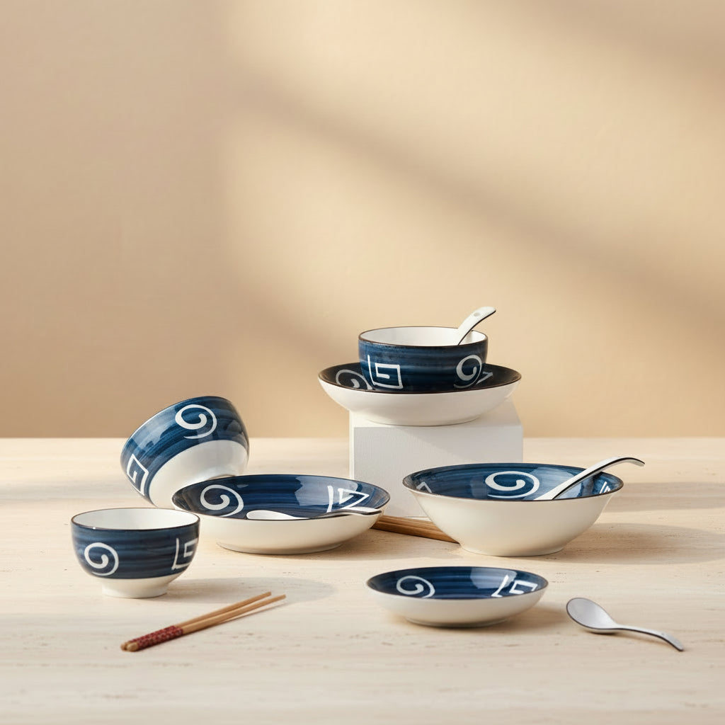 Blue Porcelain Dinnerware Set