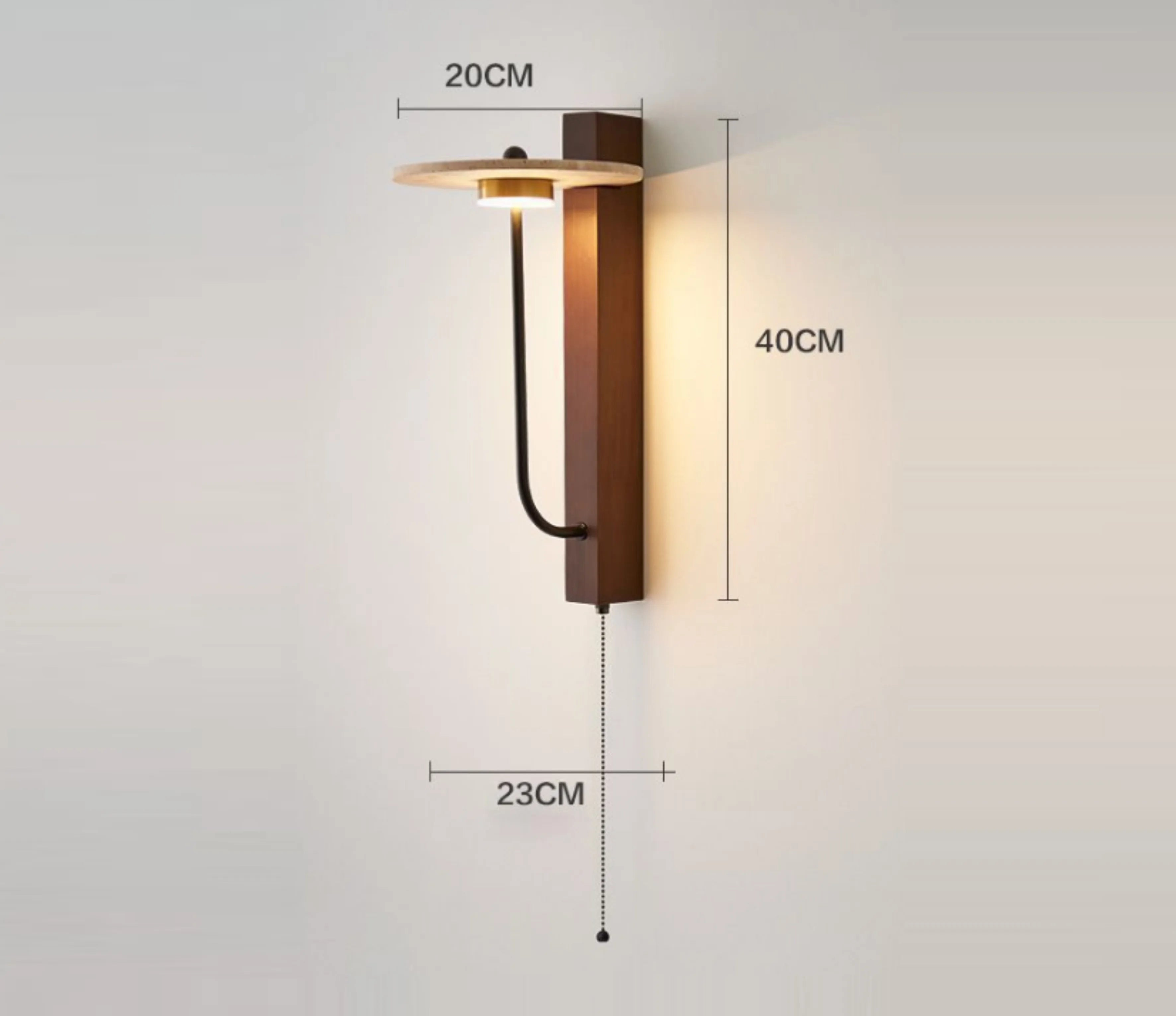 Wood and Marble Wall Lamp