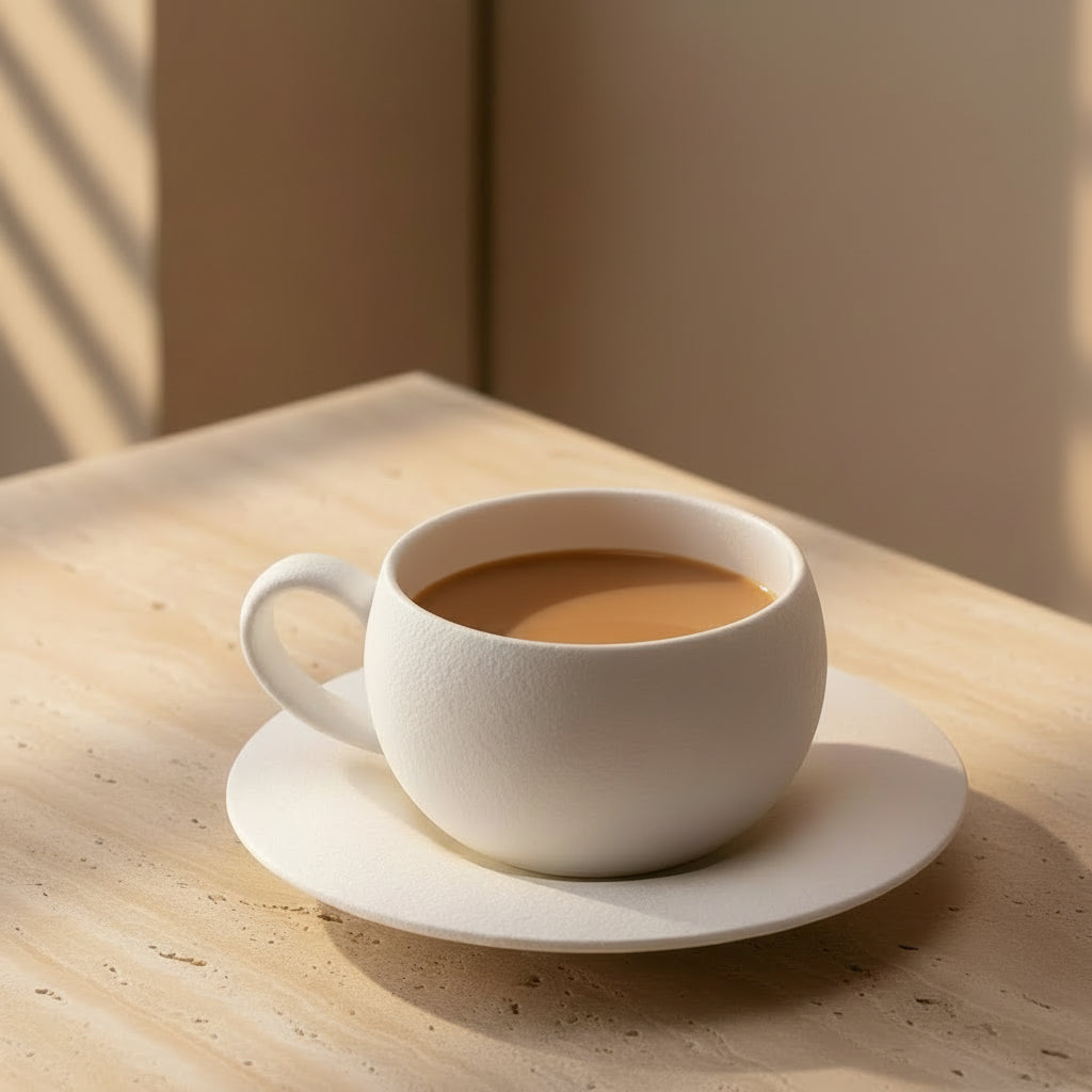 Hand-Painted Ceramic Cup & Saucer