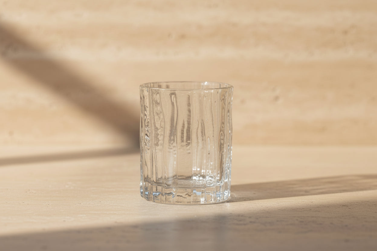 Bark-Textured Crystal Glass