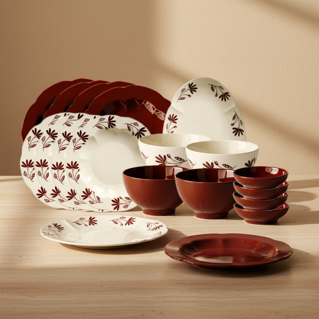 Floral Porcelain Tableware Set