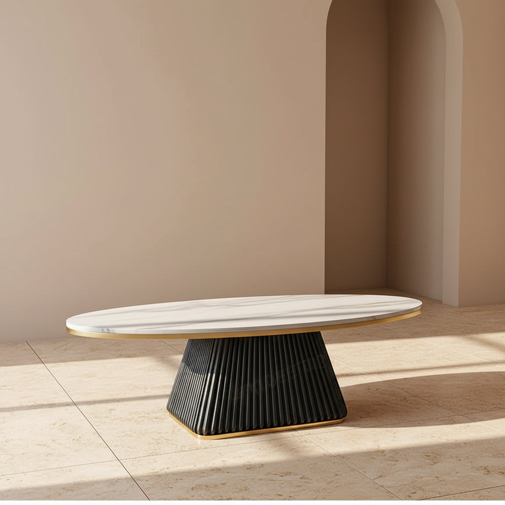 Oval Stone Coffee Table