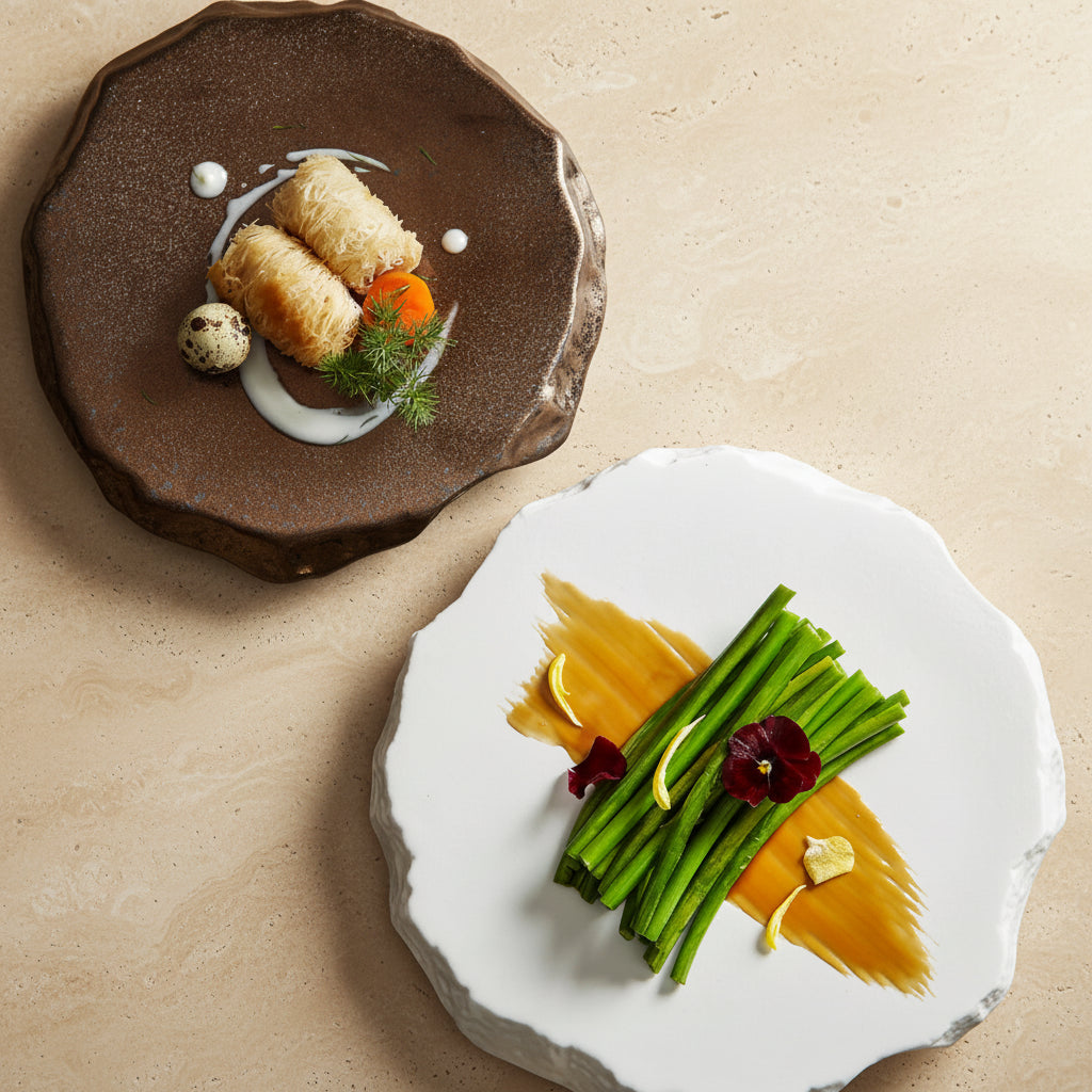 Organic White Ceramic Plate