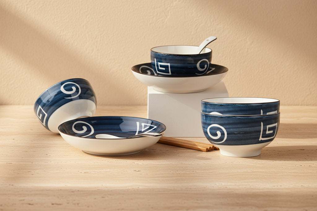 Blue Porcelain Dinnerware Set