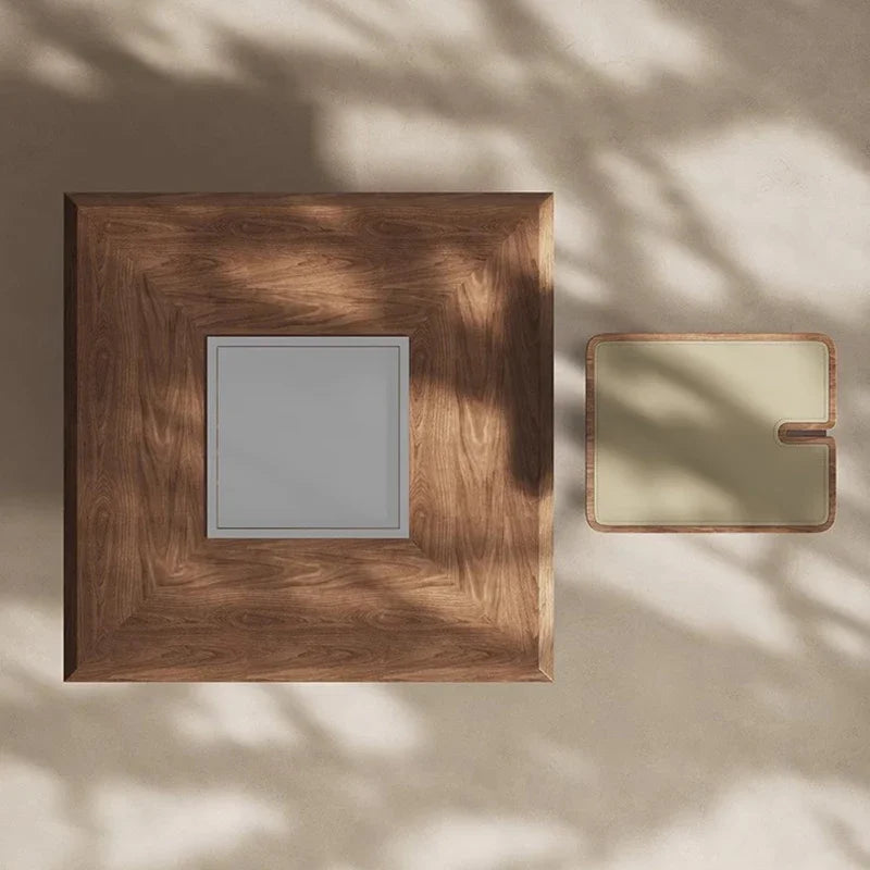 Wood and Leather Table Set