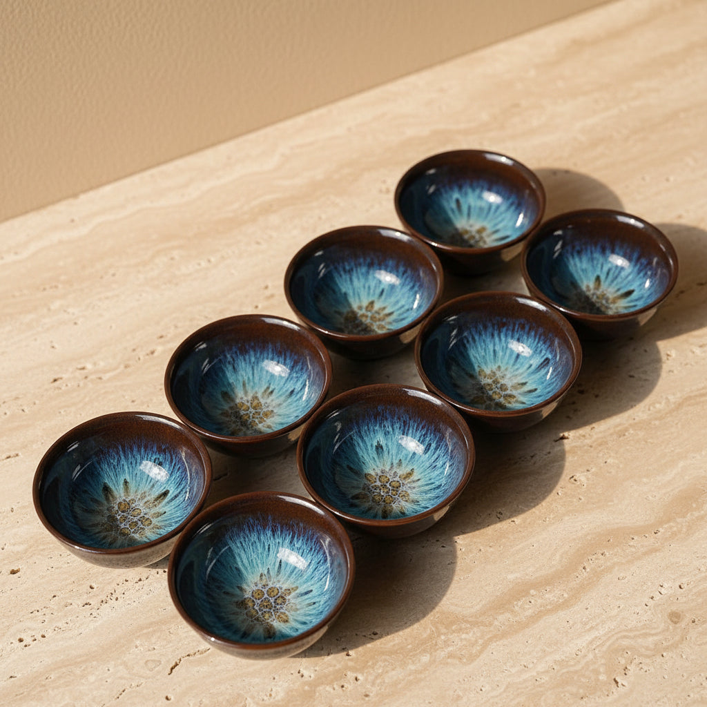 Glazed Porcelain Teacup Set