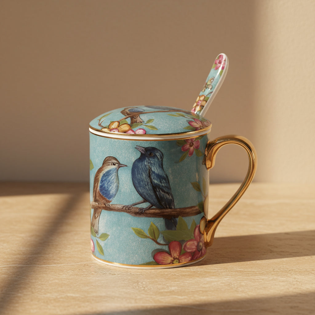 Floral Bone China Mug Set
