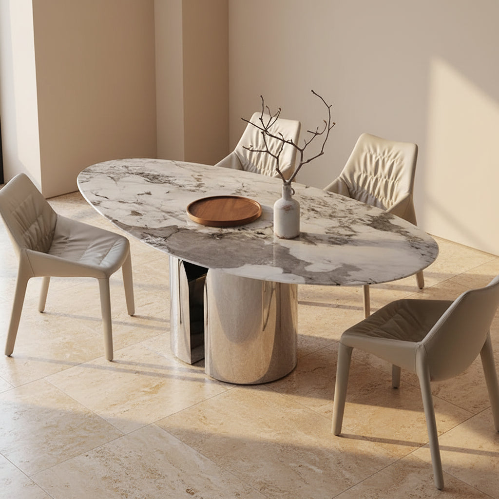 Oval Marble Dining Table