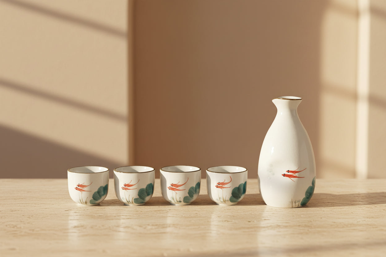 Goldfish Ceramic Sake Set