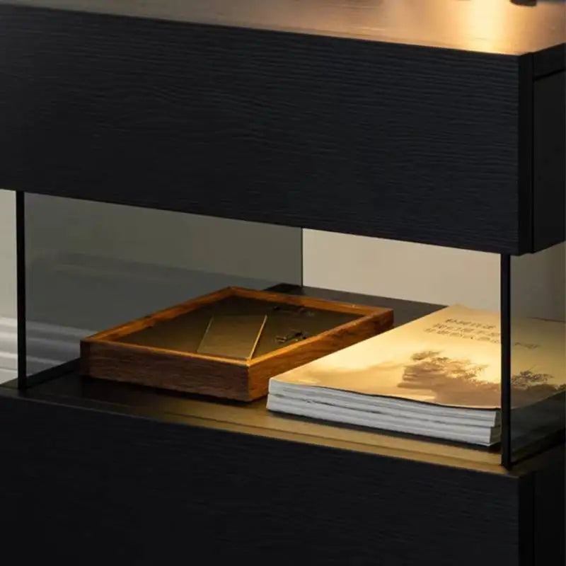 Wood Nightstand with Induction Light