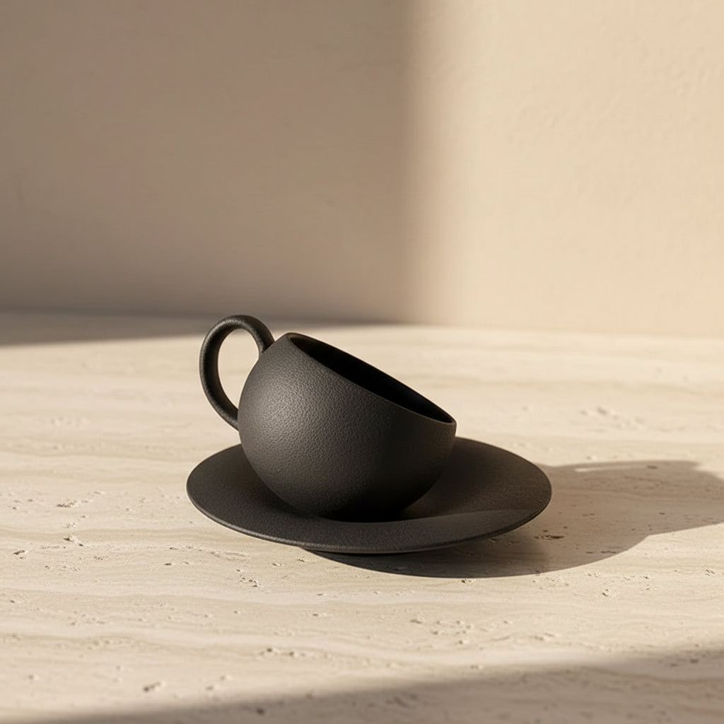 Hand-Painted Ceramic Cup & Saucer