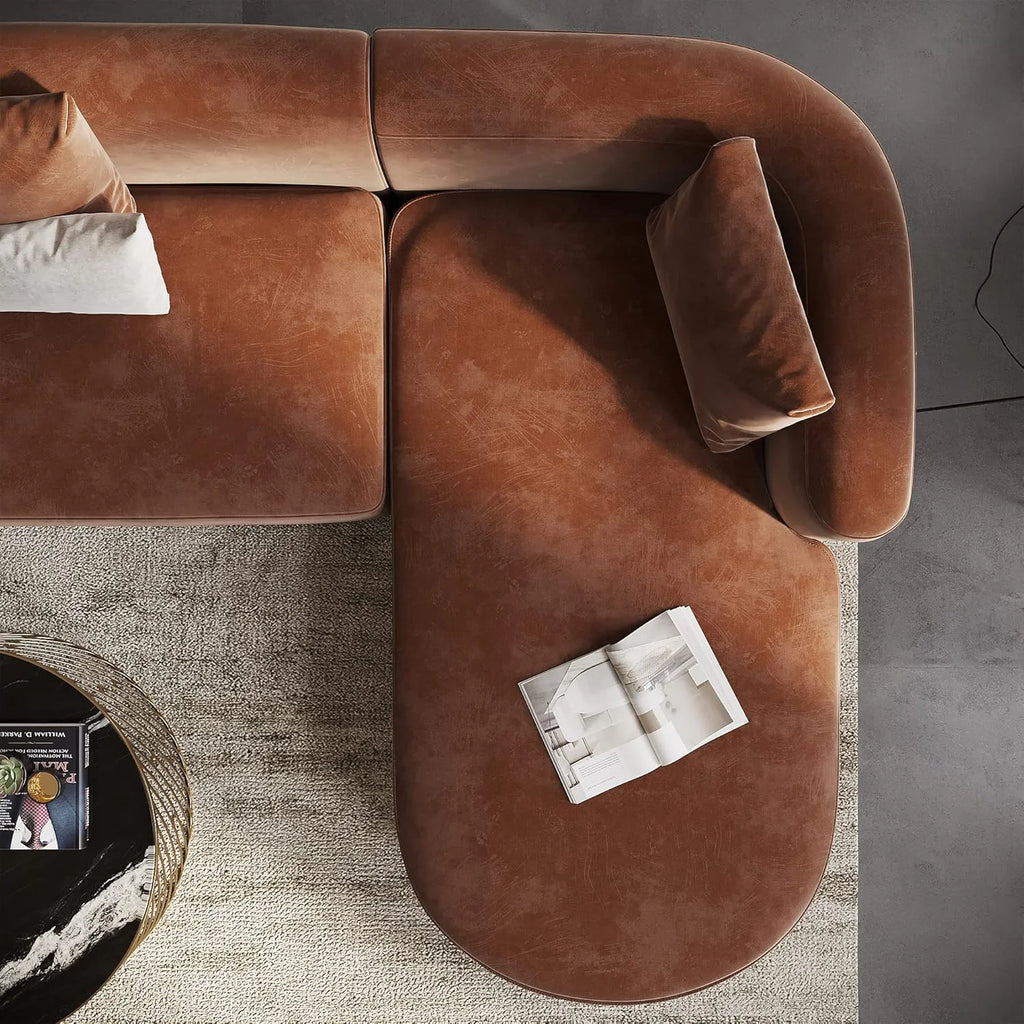 Velvet Chaise Sectional