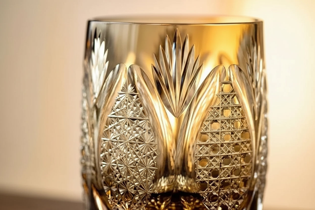 White Rime Kiriko Crystal Glass