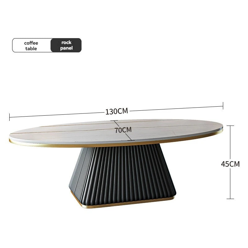 Oval Stone Coffee Table