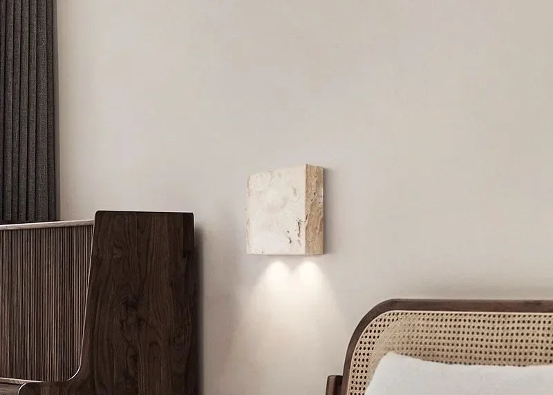Square Stone Wall Sconce