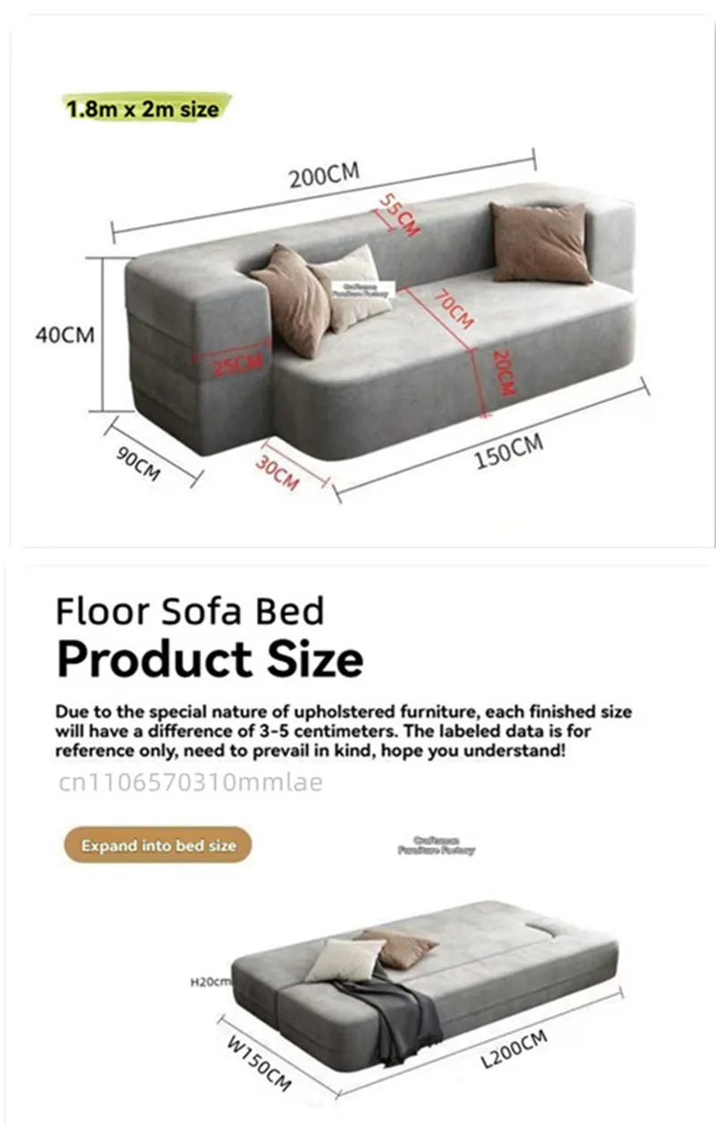 Chenille Floor Sofa Bed