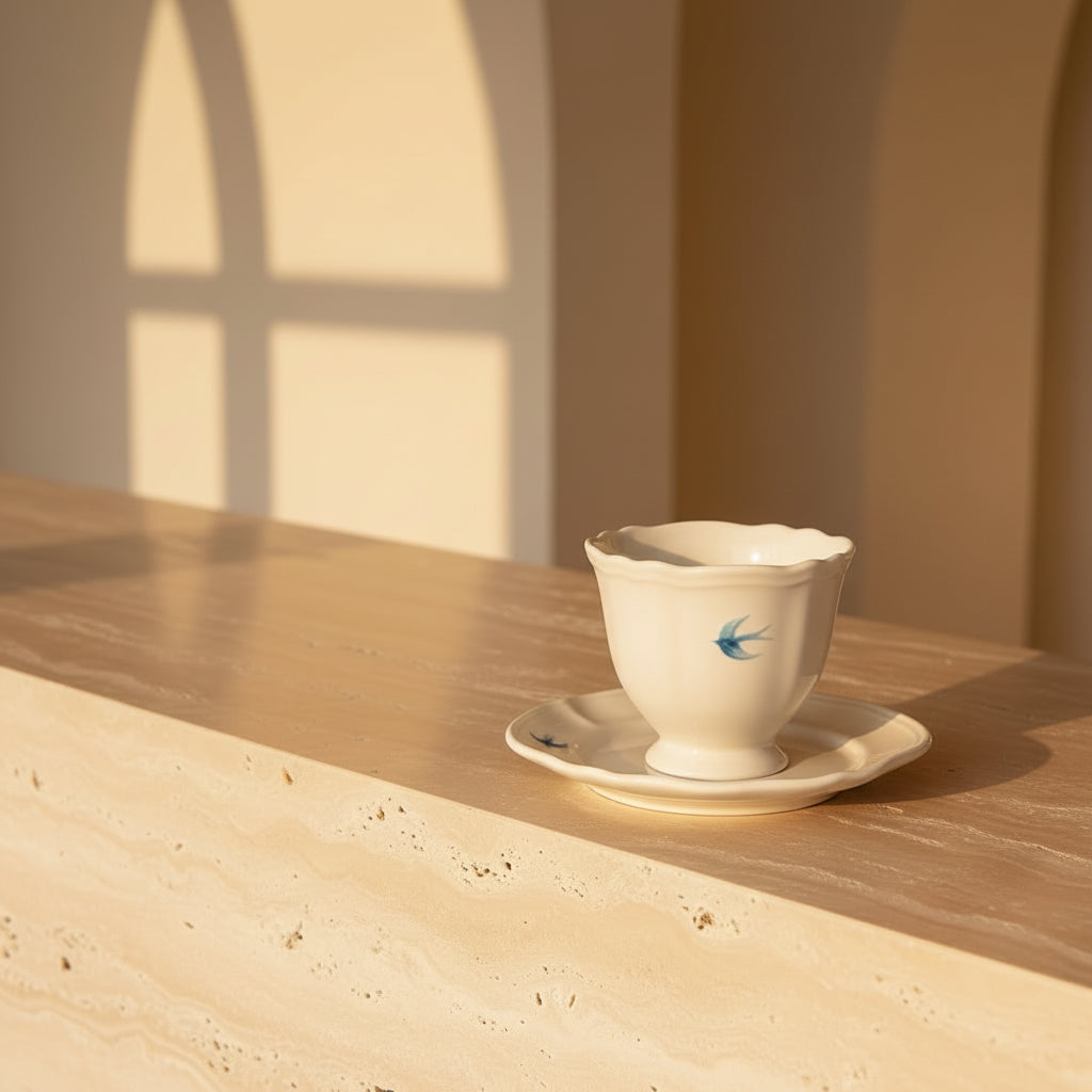 Swallow Porcelain Cup & Saucer