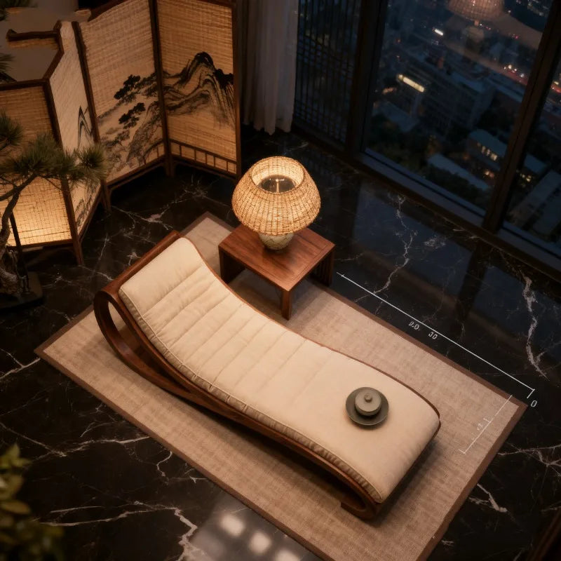 L-Shaped Wood Frame Sofa
