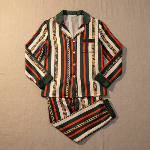 Chain Stripe Silk Set