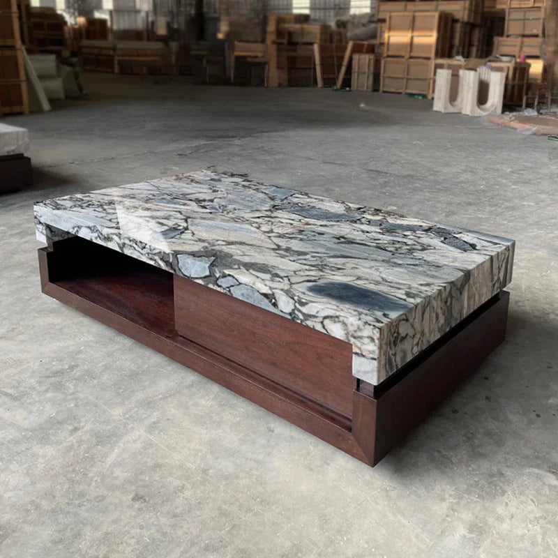 Marble Finish Storage Table