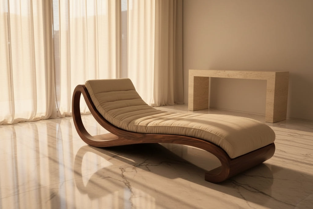 L-Shaped Wood Frame Sofa