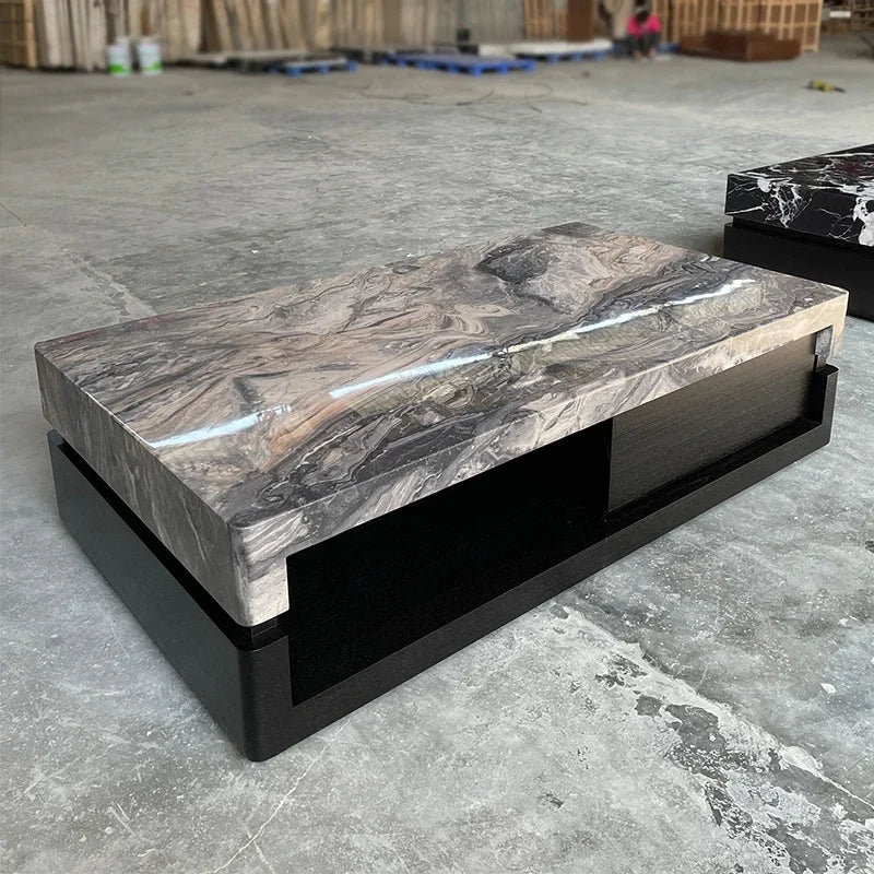 Marble Finish Storage Table