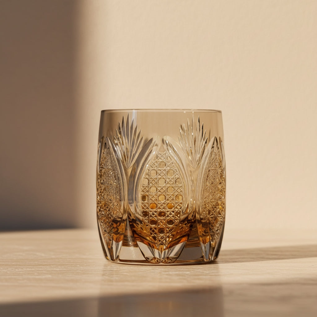 White Rime Kiriko Crystal Glass