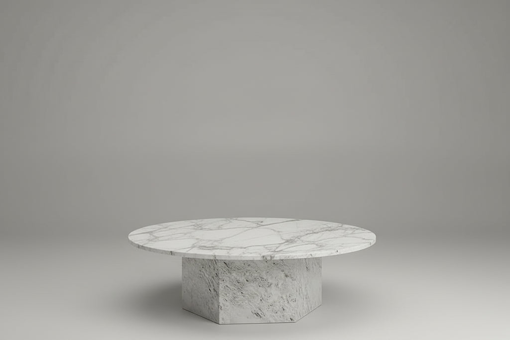 Travertine Column Side Table