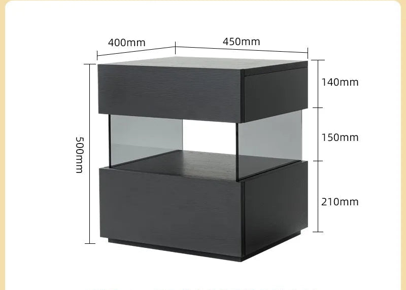 Wood Nightstand with Induction Light