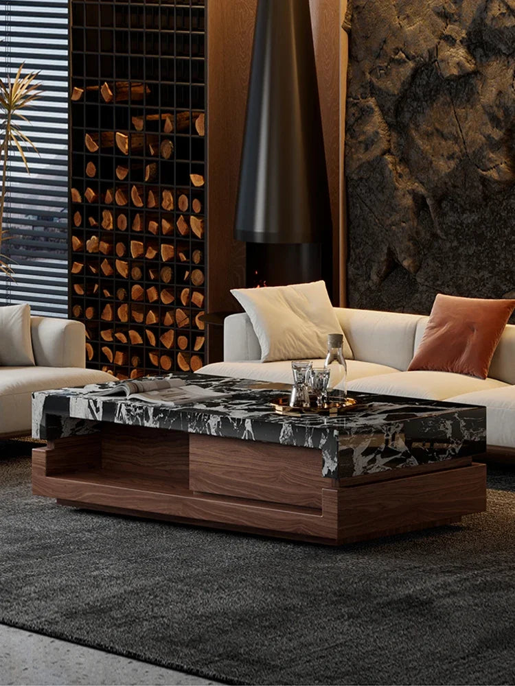 Marble Finish Storage Table