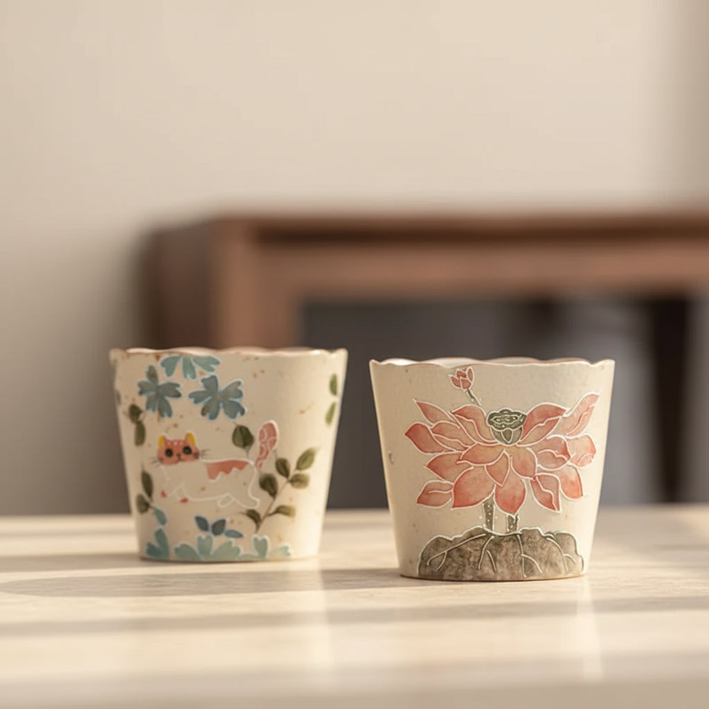 Caramel Glaze Tea Cup Set