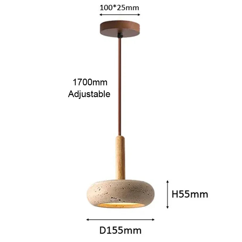 Travertine Disc Pendant Light