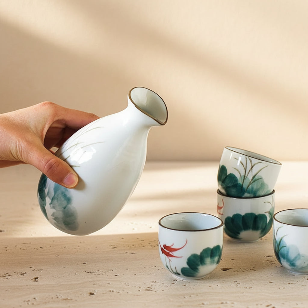 Goldfish Ceramic Sake Set