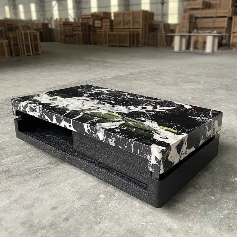 Marble Finish Storage Table