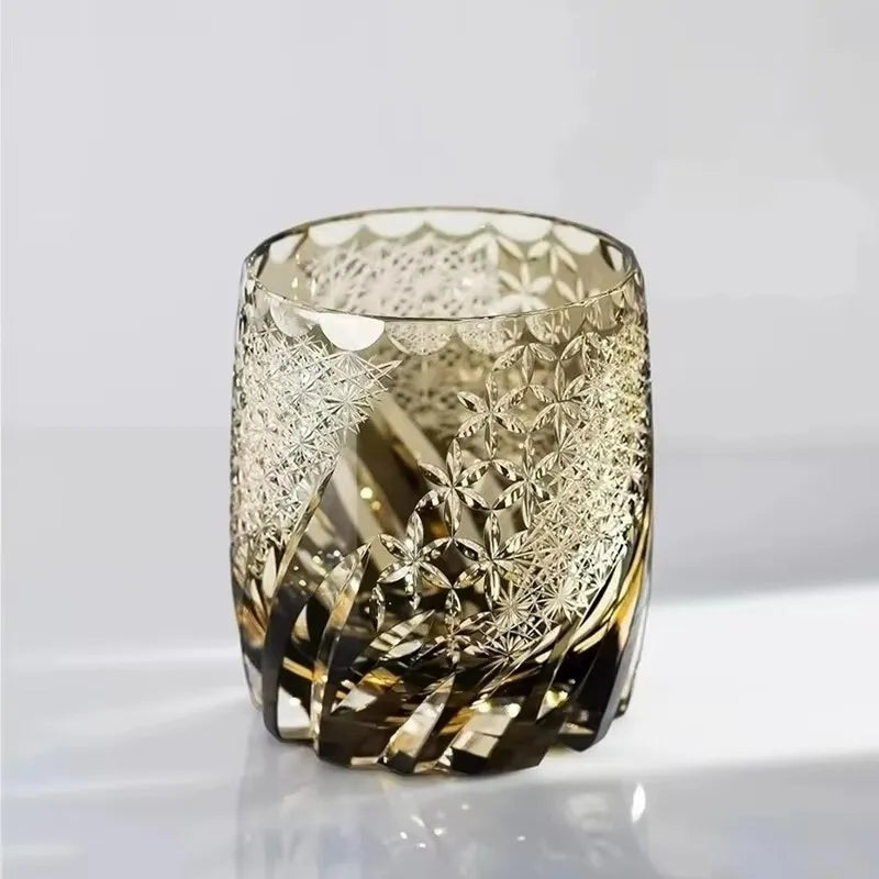 White Rime Kiriko Crystal Glass