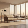 Textured Fabric Two-Seat Sofa