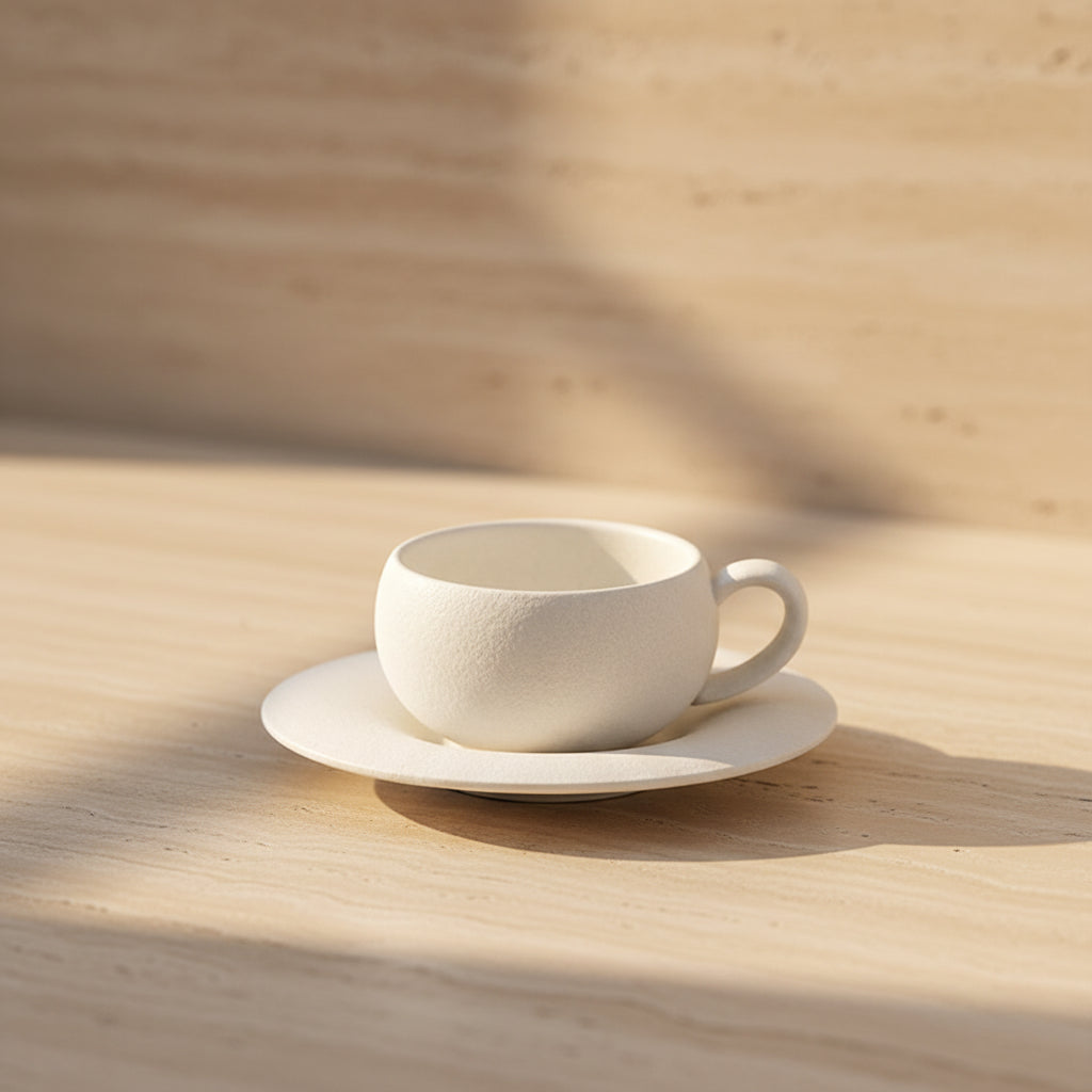 Hand-Painted Ceramic Cup & Saucer