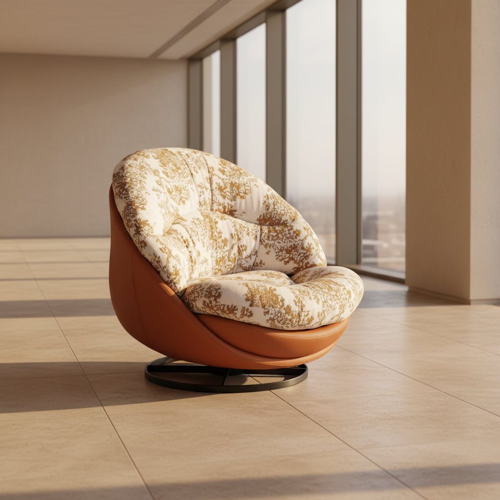Rotating Fabric Lounge Chair