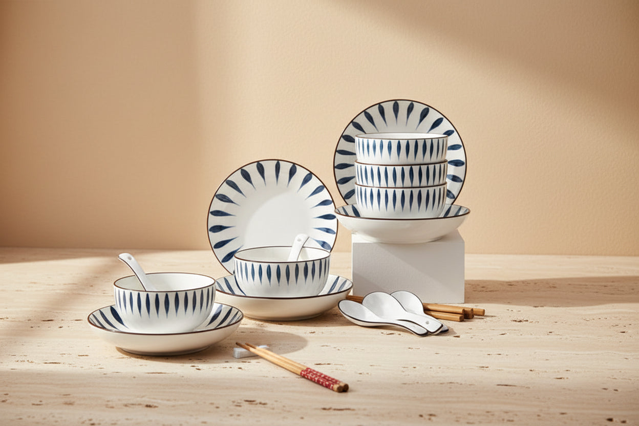Blue Porcelain Dinnerware Set
