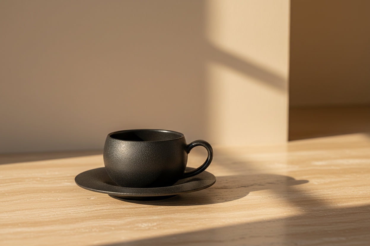 Hand-Painted Ceramic Cup & Saucer