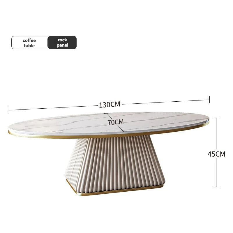 Oval Stone Coffee Table