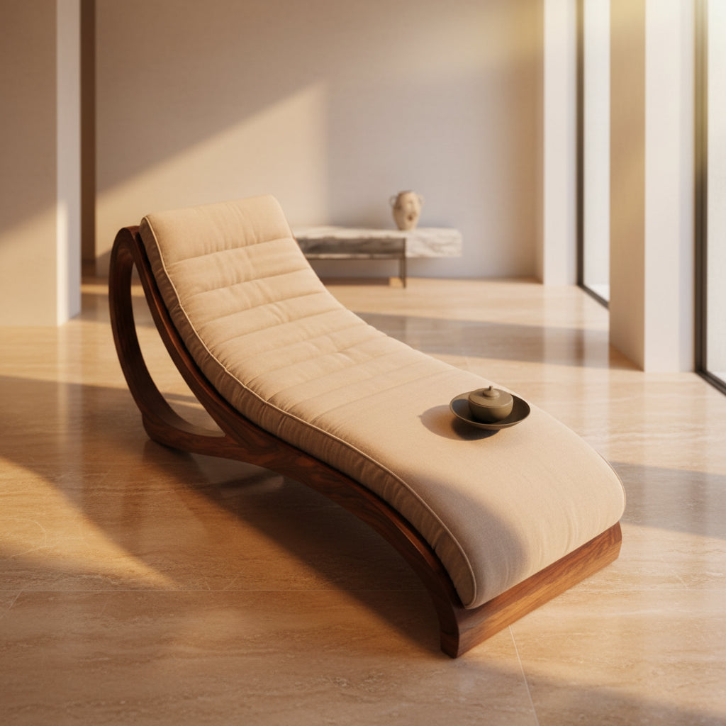 L-Shaped Wood Frame Sofa