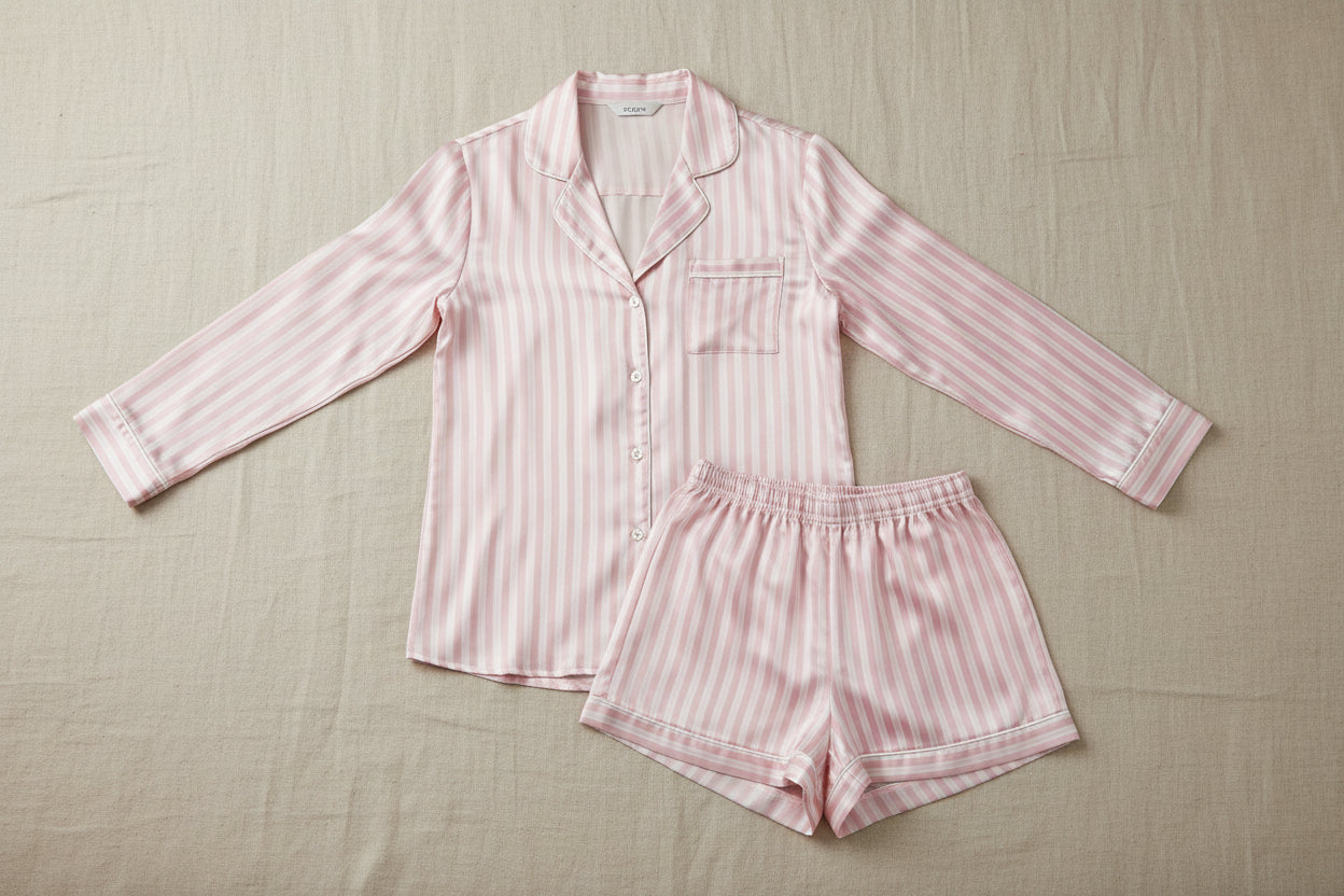 Striped Silk Long-Sleeve Pajama Set
