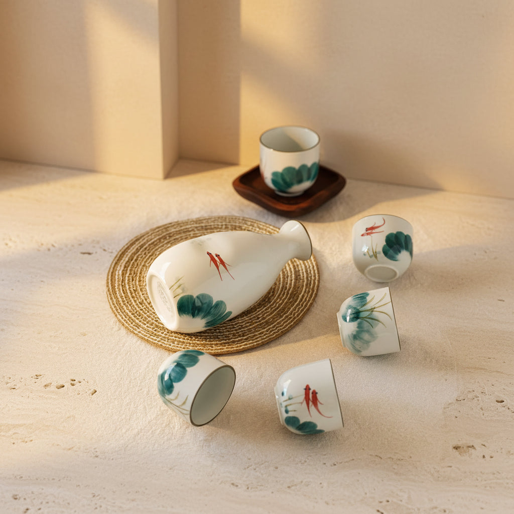 Goldfish Ceramic Sake Set