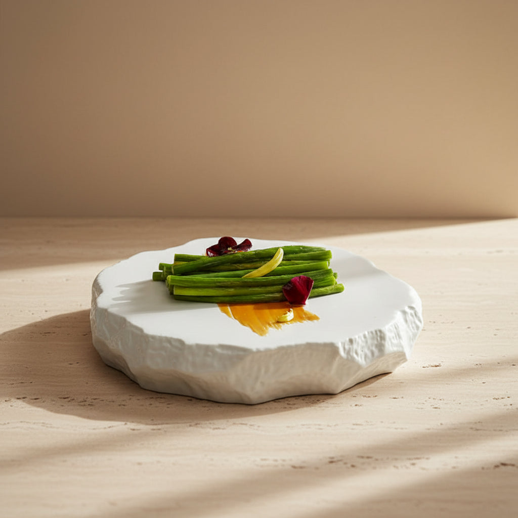 Organic White Ceramic Plate