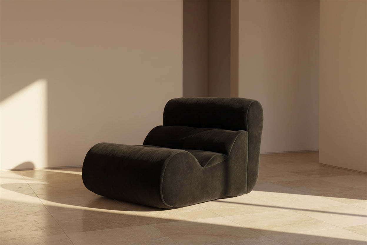 Curved Velvet Lounge Sofa