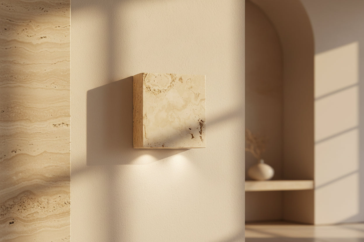 Square Stone Wall Sconce